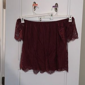 Off the shoulder lace top